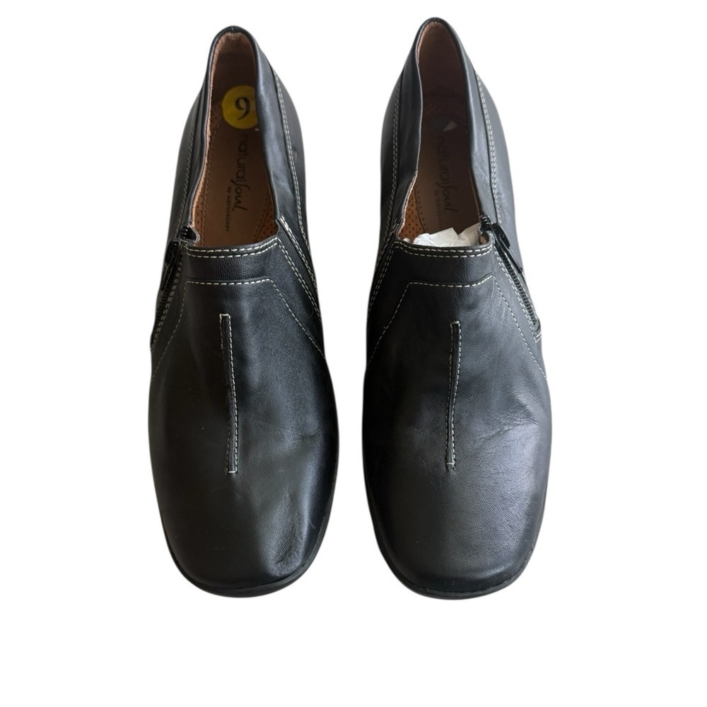 Natural Soul Black Leather Women’s Flats Shoes Size 9